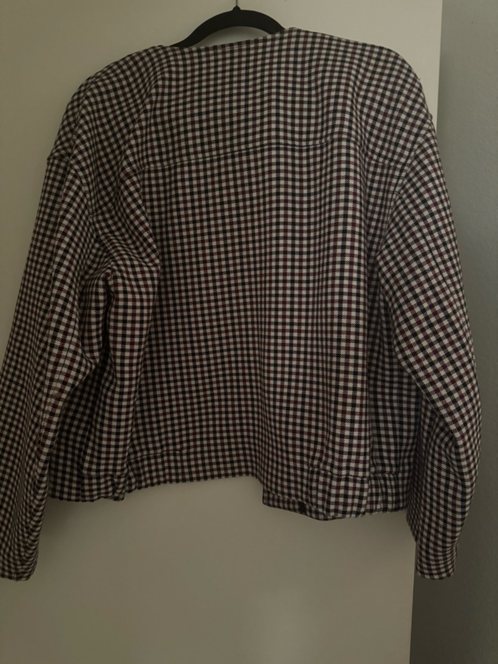 Madewell Burgundy & Black Gingham Snap-Front Jacket - Picture 2 of 6